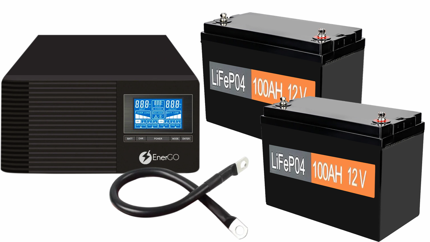 Комплект резервного живлення EnerGo NRG-1500+ 1200W (АКБ 2 x LFP, 2400Wh)