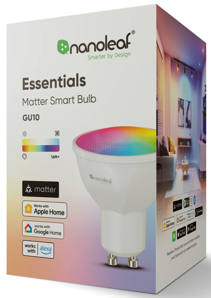 Розумна лампа Nanoleaf Essentials Smart GU10, 5 Вт, Apple Homekit, Matter (NF080B02-1GU10)