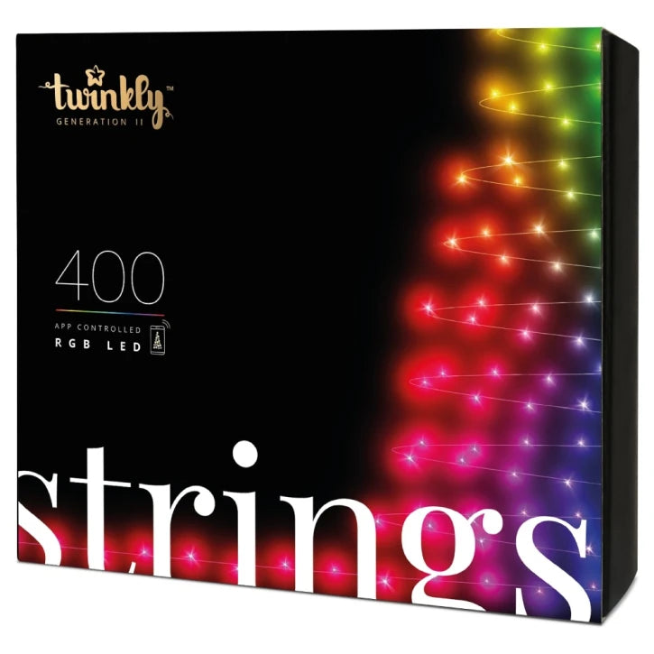 Гірлянда Smart LED Twinkly Strings RGB 400, Gen II, IP44, довжина 32м, чорний кабель (TWS400STP-BEU) Twinkly 16570