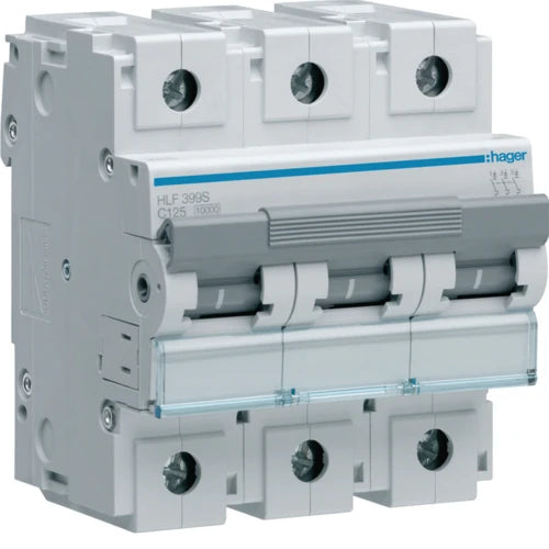 Автоматичний вимикач Hager HLF399S (3п, 10kA, C-125A, 4.5м)