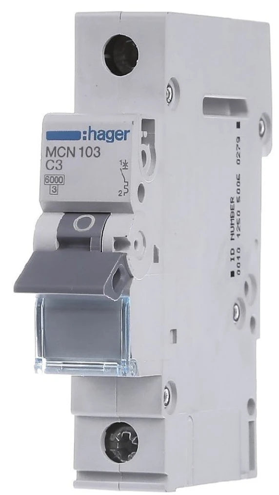 Автоматичний вимикач Hager MCN103 (1п, 6kA, C, 3A, 1м)