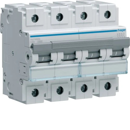 Автоматичний вимикач Hager HLF480S (4п 10kA C-80A 6м)