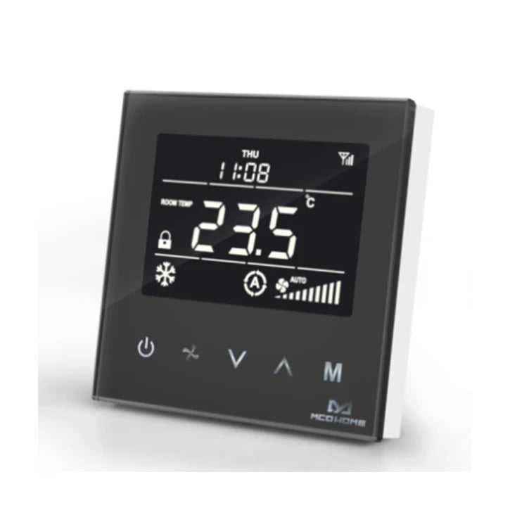 Термостат для фанкойлу Z-Wave настінний (2 труби) MCO Home, чорний - MCOEMH8-FCB MCO 12329-1
