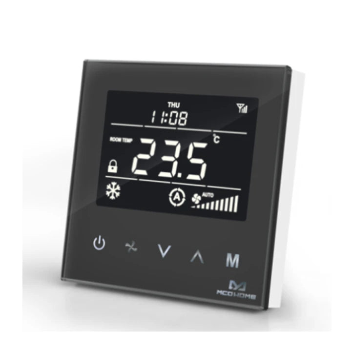 Термостат для фанкойлу Z-Wave настінний (4 труби) MCO Home, чорний - MCOEMH8-FC4B MCO 12330-1