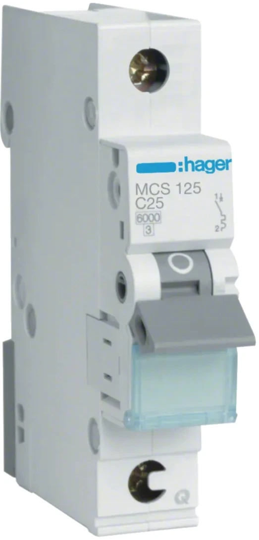 Автоматичний вимикач Hager QC MCS106 (1п, 6kA, C, 6A, 1м)