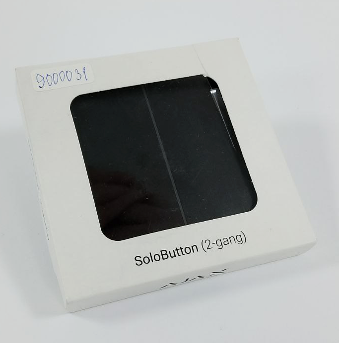 (Уцінка) Кнопка для двоклавішного вимикача Ajax SoloButton (2-gang) Black