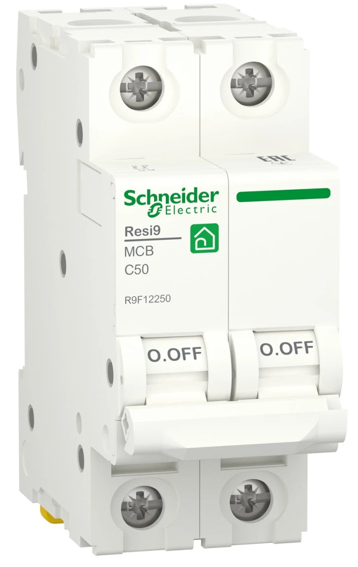 Автоматичний вимикач Schneider Electric Resi9 R9F12250 (2P, 50A, 6kA, C) (R9F12250)