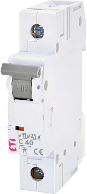 Автоматичний вимикач ETI ETIMAT 6 1p C 40А (6 kA) White (2141520)