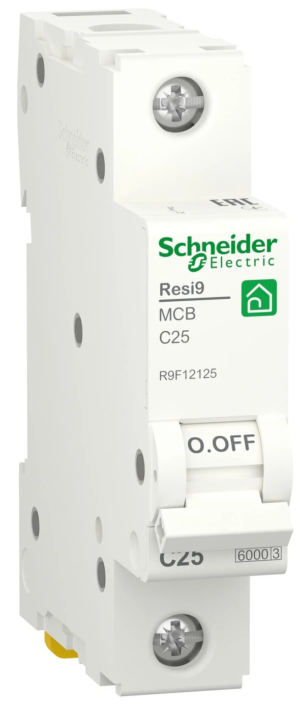 Автоматичний вимикач Schneider Electric RESI9 (1P, 25A, C, 6kA) (R9F12125)