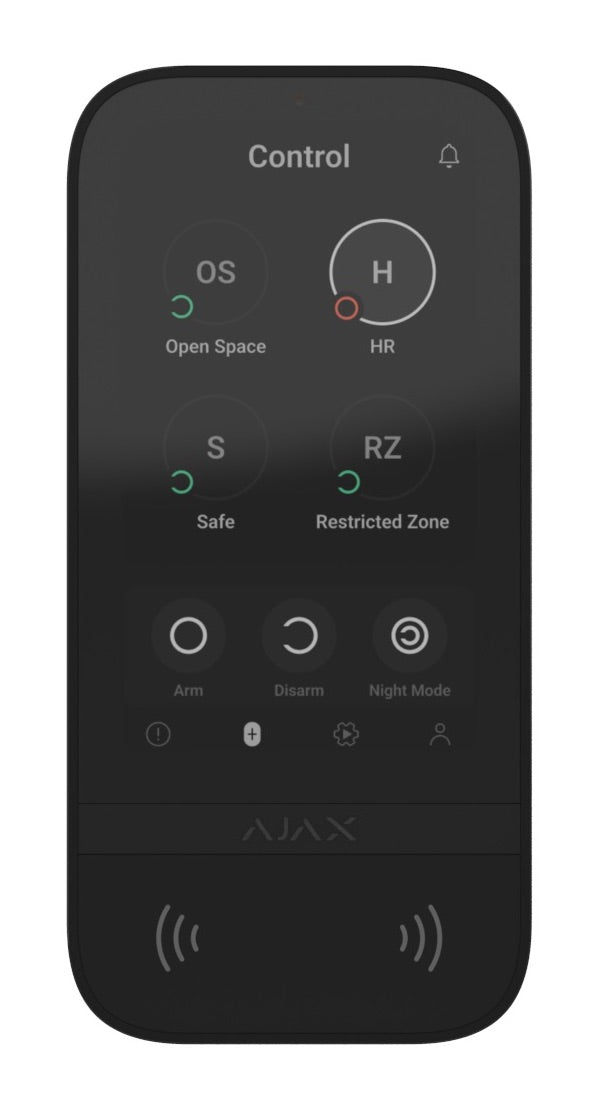 Бездротова клавіатура з сенсорним екраном Ajax KeyPad TouchScreen Black