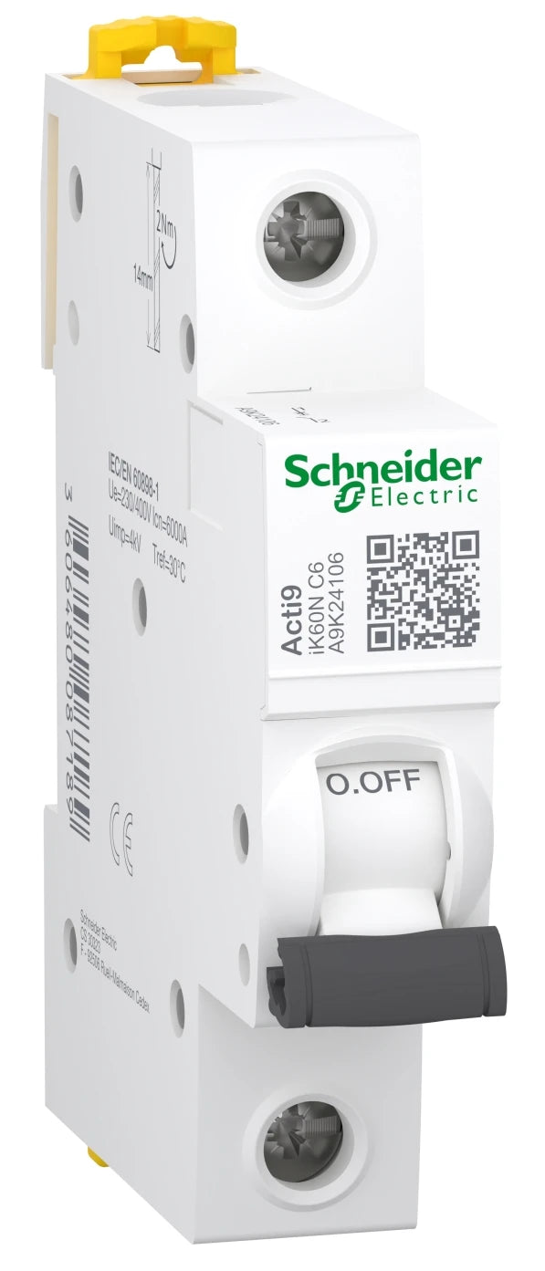 Автоматичний вимикач Schneider Electric Acti9 IK60N (1P, 6A, C, 6кА) (A9K24106)