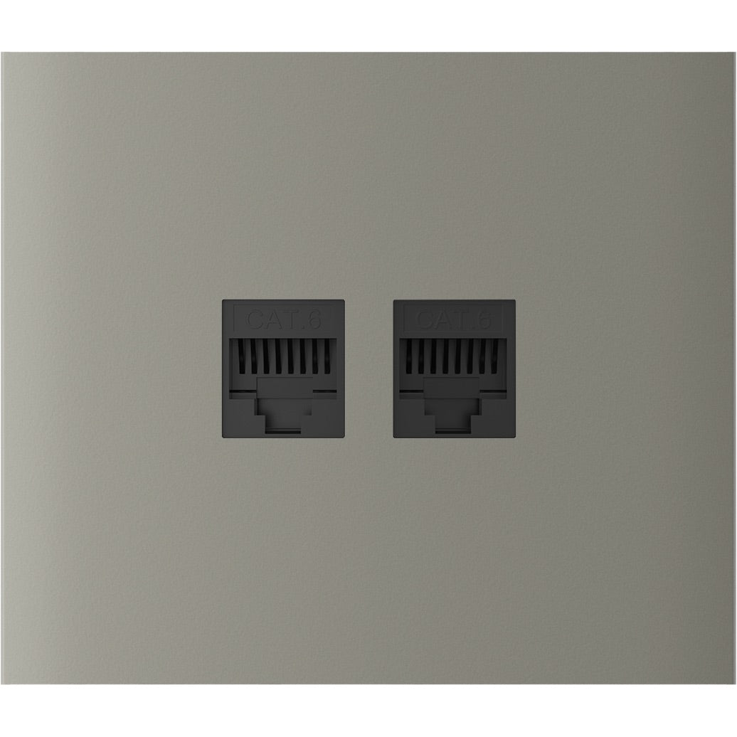 Центральна панель для вбудованої інтернет-розетки Ajax CenterCover (LAN) vertical Olive (126210.318.OL)